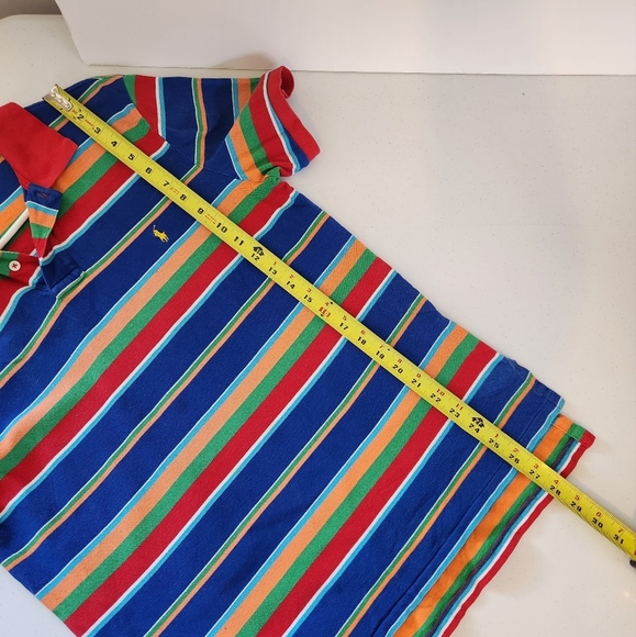 Polo Ralph Lauren Men's Shirt Short Sleeve Vintage Blue Red Stripe Size Large - Picture 6 of 7